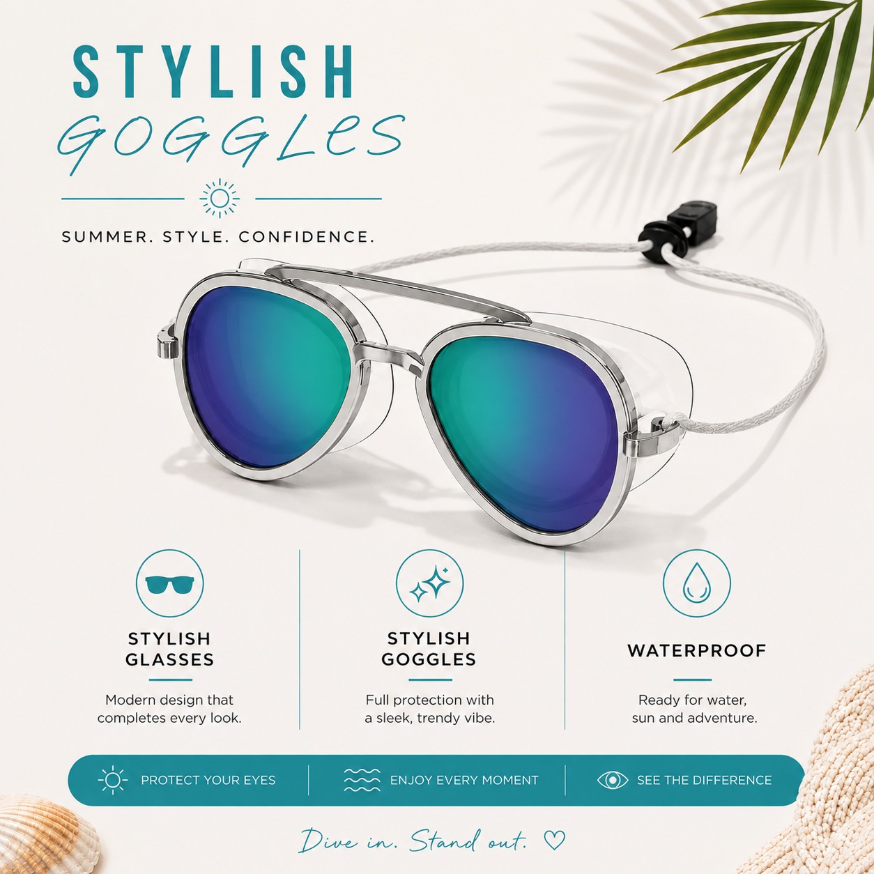 AquaLens Ocean Mirror sun and swim goggles